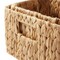 Casafield Set of 3 Water Hyacinth Storage Baskets for Shelves - Woven Organizers with Handles for Bathroom, Laundry, Pantry, Office